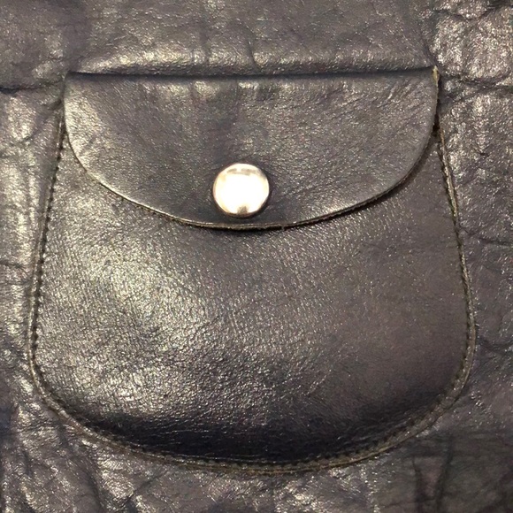 Vuarnet leather pouch vintage retro navy black silver - Picture 3 of 8